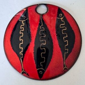 Vintage Modernist Enamel Pendant Fishes by De Passille-Sylvestre